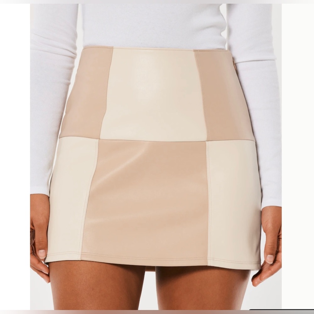 COPY - Ultra High-Rise Patchwork Vegan Leather Mini Skirt